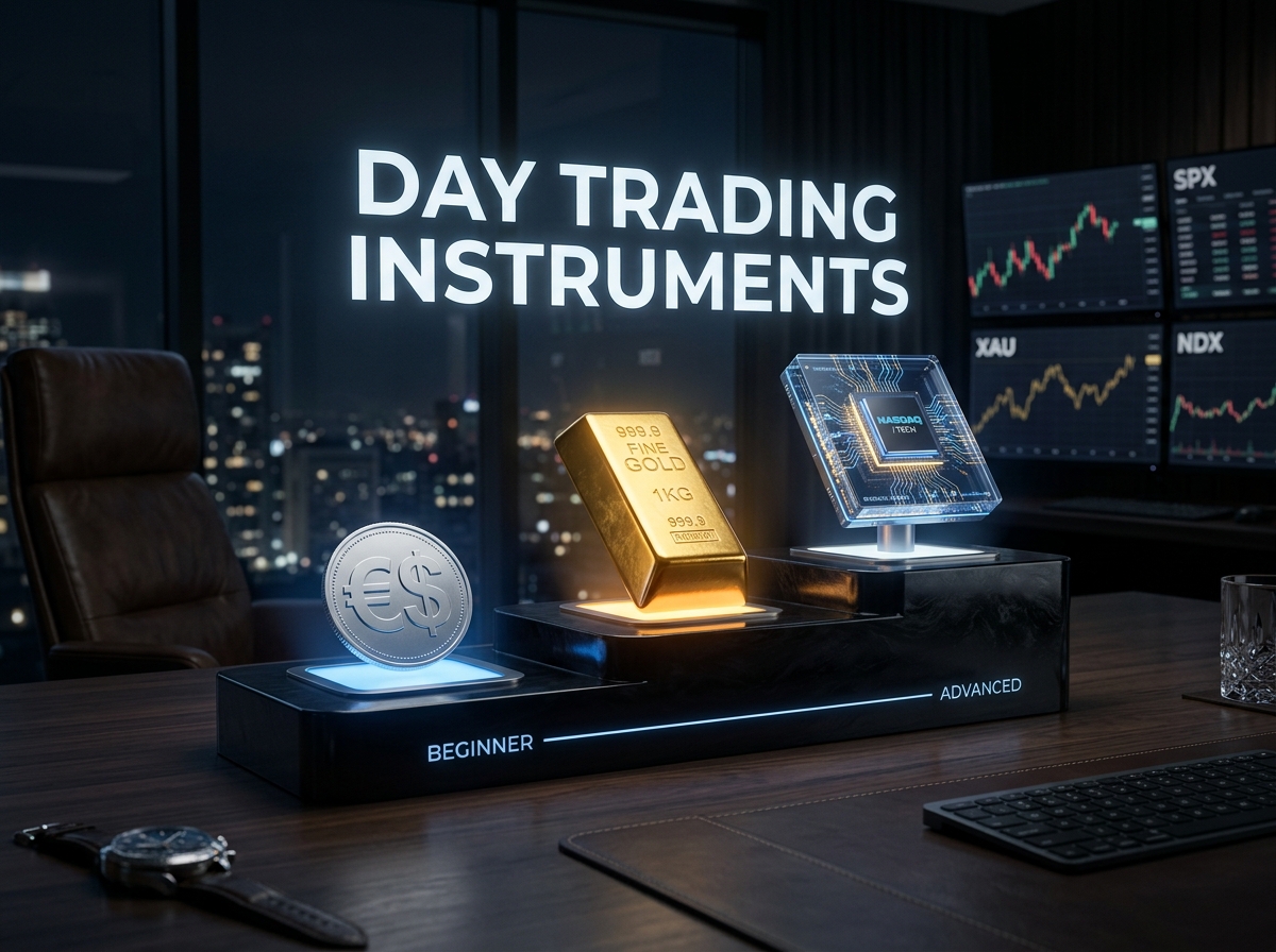 Best instruments for day trading beginners — EUR/USD Gold Nasdaq comparison — .ONE% Capitals worldwide guide