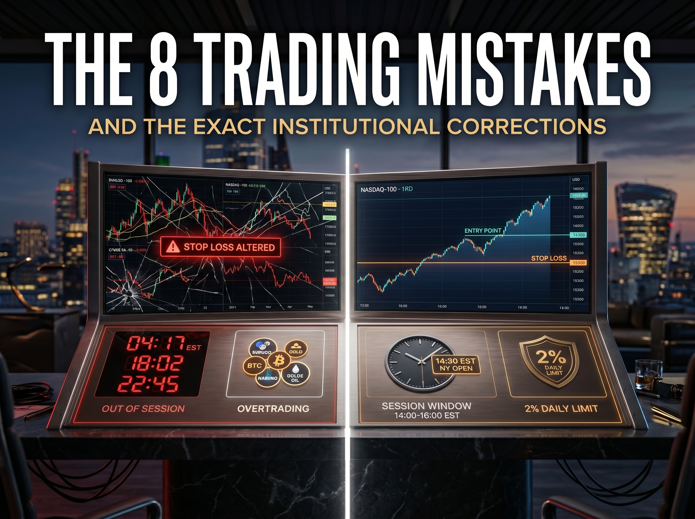 8 most expensive day trading mistakes for beginners — and the institutional corrections — .ONE% Capitals worldwide