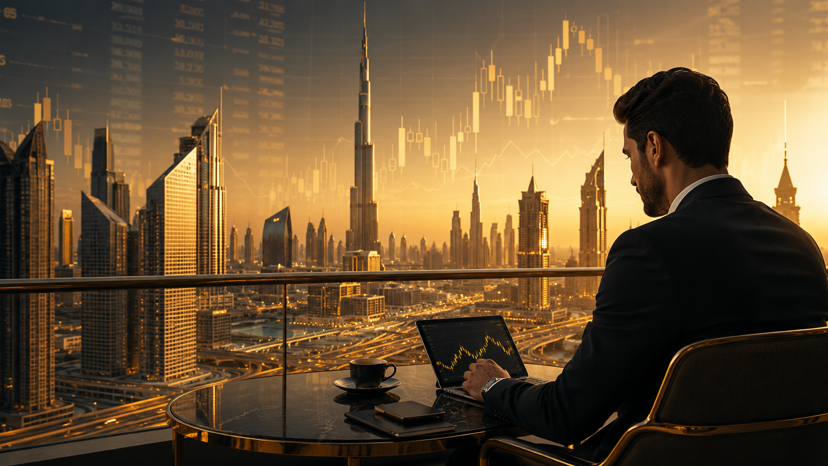Dubai skyline financial district — forex trading in UAE professional funded trader — .ONE% Capitals